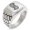Silver, variant on Stainless Steel God of Mischief Loki Viking Norse Geometric Pattern Step-Down Biker Style Polished Ring