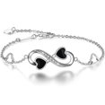 thumbnail image 1 of Pulsera de tobillo para mujer, tobillera ajustable con dije de plata de ley 925, colores oro rosa blanco Rojo Verde, 1 of 5