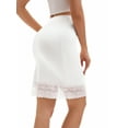 thumbnail image 4 of Unique Bargains Lace Trim Slip Knee Length Underskirt S White, 4 of 6