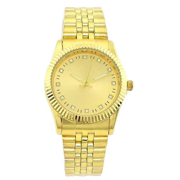 Gold-tone Classic Ladies clubbing business watch 63mm 10mm thick. Gold dial, 16mm wide Gold-tone metal link bracelet fits 7 inches wrist