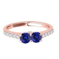 thumbnail image 2 of Aonejewelry 1.10 Ct. Ttw Two Stone Diamond and Tanzanite Ring In 14k Rose Gold, 2 of 4