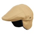 thumbnail image 3 of Man's Wool Flat Ivy Cap Driving Hat with Fleece Earflaps, 3 of 8
