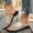 Gold, variant on Women's Perforated Slide Sandals Metallic Leatherette Non-Slip Comfortable Flat Slippers Summer Brown 9