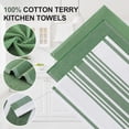 thumbnail image 2 of Simmore 18x28 Cotton Kitchen Towels 12-Pack, Soft Absorbent Dish Cloths for Washing Dishes Multipurpose Dish Towels Set for Kitchen with Hanging Loop, Grass Green, 2 of 9