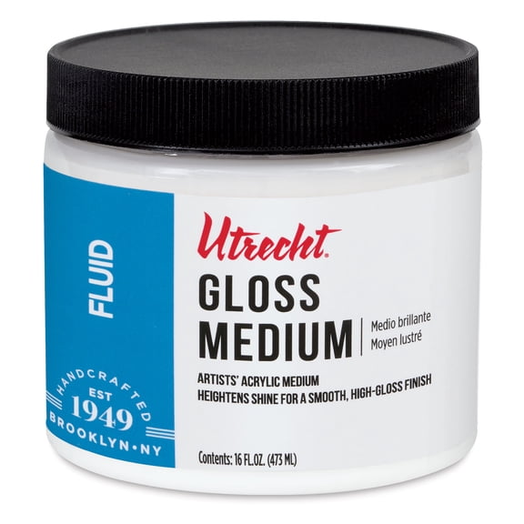 Utrecht Artists' Acrylic Fluid Medium - Gloss Medium, 16 oz