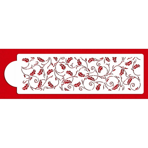 Designer Stencils Oak Leaf Cake Stencil Side (4 Inch), Beige/semi-transparent