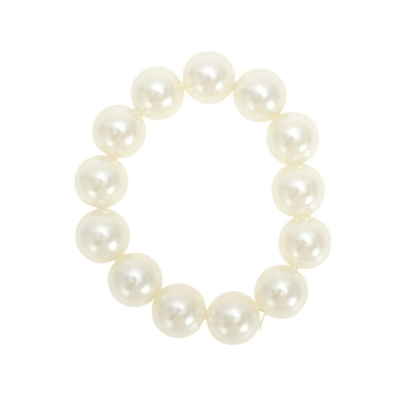 Unique Bargains 1 Pc Elegant 13 Pearls Hair Elastic Band Beige