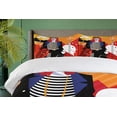 thumbnail image 4 of Ambesonne Abstract Woman Duvet Cover Sets, Music Theme, 2-Queen, Vermilion Multicolor, 4 of 7