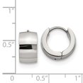 thumbnail image 3 of Stainless Steel Polished 7.0mm Hinged Hoop Earrings; for Adults and Teens; for Women and Men, 3 of 3