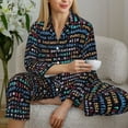 thumbnail image 6 of Fotbe Function Source Code1 Pattern Long Sleeve Pajama Set for Women,Sleepwear Set,2-piece Loungewear Set,Soft PJs Comfy Nightwear with Pockets -Large, 6 of 7