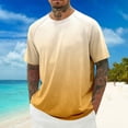 thumbnail image 3 of Mens T-Shirts Summer Raglan Short Sleeve Crewneck Lightweight Breathable Gradient Color Casual T Shirt, 3 of 5
