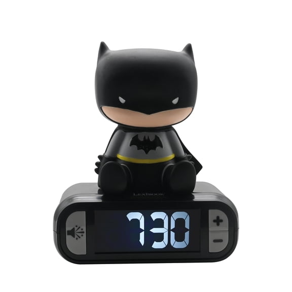 Lexibook - Batman Digital Alarm Clock with Night Light Snooze, Clock, Luminous Batman, Black Colour