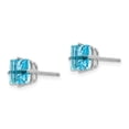 thumbnail image 2 of Auriga Mother's Day Gift 14K White Gold Princess-cut Blue Topaz Stud Earrings for Women, 2 of 6