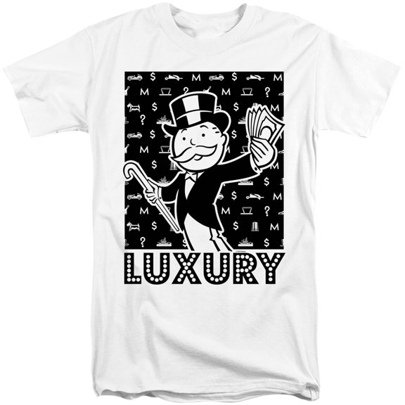 Monopoly Luxury S/S Adult Tall 18/1 T-Shirt White