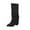 Black, variant on Xfvqtps Winter Boots for Women Fashion Knee High Boots with Adjustable Buckle Chunky Heel Pointed Toe Faux Suede Slouchy Casual Boots Black