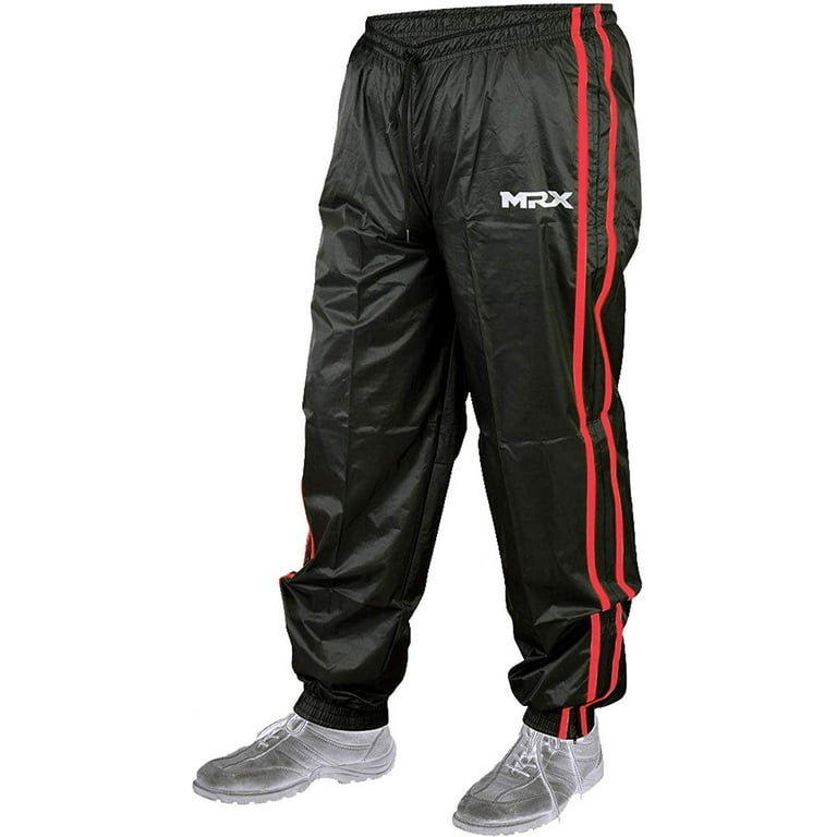 MRX Heavy Duty Sweat SAUNA SUIT With Hoodie Exercise Gym Suit Fitness Weight Loss Slimming MMA Training Black Red XXL