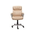 thumbnail image 1 of Serta Executive Office Chair Ergonomic Computer Upholstered Layered Body Pillows, Contoured Lumbar Zone, Black Base, Fabric, Beige/Silver, 1 of 7