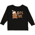 thumbnail image 3 of Inktastic Bite Me Gingerbread Boys or Girls Long Sleeve Toddler T-Shirt, 3 of 5