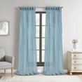 thumbnail image 1 of Loft Living Peoria Sheer Dual Header Single Curtain Panel 52 x 63 in Blue, 1 of 6