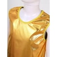 thumbnail image 5 of YONGHS Girls Kids Metallic Sleeveless Tank Tops for Hip Hop Jazz Modern Dance Performance Vest Top Gold 1-6, 5 of 6