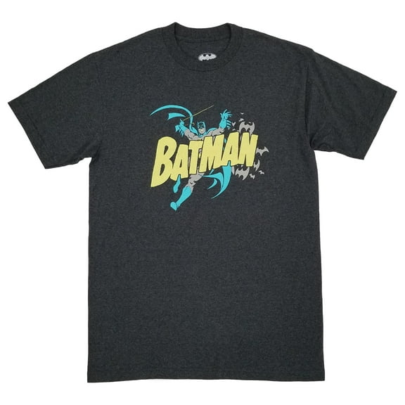 Mens Big & Tall Dark Gray Silver Age Batman Graphic Tee Crew Neck T-Shirt LT