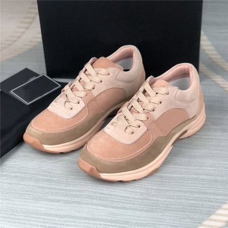 

Designer Calfskin Casual Shoes Reflective Sneakers Vintage Suede Leather Trainers Fashion Stylist ShoesPatchwork Leisure Shoe Platform Lace-up Print Sneaker