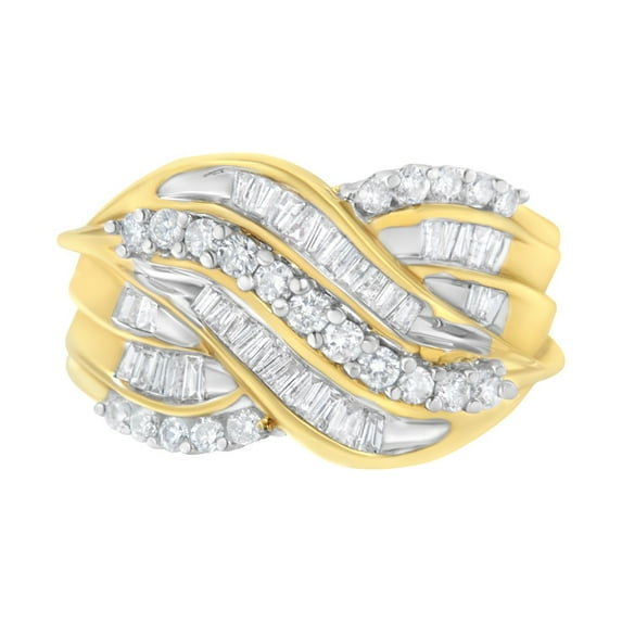 14K Yellow Gold 1 Carat TDW Diamond Bypass Ring (H-I,SI2-I1)
