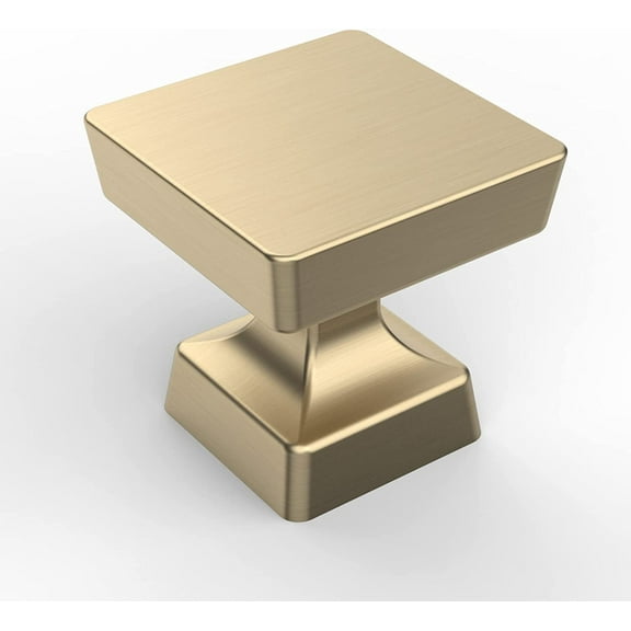 Zoizocp 10 Pack 1-1/4 inch Brushed Brass Kitchen Cabinet Knobs Gold Dresser Knobs Drawer Knobs Cabinet Hardware Zinc Knobs for Dresser Drawers