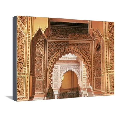Interior View of Moroccan Restaurant, La Mamounia Hotel, Marrakech, Morocco, North Africa Stretched Canvas Print Wall Art By Lee