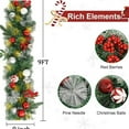 thumbnail image 6 of ‌8.8ft Artificial Christmas Garland with Red Bow & Gold Poinsettia - Realistic Pine Cones,Berries & Ornaments,Holiday Decor for Fireplace,Mantel,Staircase & Tree - UV Resistant, 6 of 6