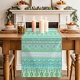 thumbnail image 2 of Table Runner 48 Inches Long for Kitchen Dining, Teal Green Boho Dresser Scarf Farmhouse, Dining Table Decorations for Wedding/Parties, Vintage Ethnic Tribe Abstract Art 13 x 48 In, 2 of 8