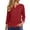 Red, variant on Hxlamzoo Women's 3/4 Length Sleeve Blouses V-Neck Solid Jacquard Button Elegant Tops