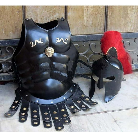 300 Spartan Helmet W/Muscle Armor Costume