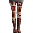 thumbnail image 5 of Gyexs Womens Christmas Leggings Funny Santa Reindeer Lined Tights Soft Cozy Pajamas Pants Women's Fashion #14 Red & Size M, 5 of 6