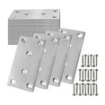 thumbnail image 1 of Paquete de 24 Placas de ReparacióN con Tornillos, Soporte Plano, Soportes Rectos Planos Resistentes, Placa de ReparacióN de Metal para Madera MetáLica, 1 of 7