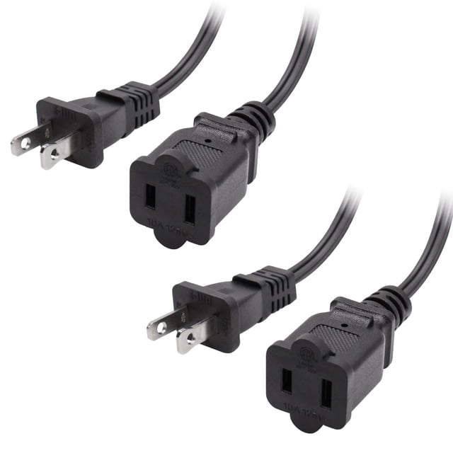 Cable de alimentación Yeatel de 1 m, 2 unidades, NEMA 1-15P a 1-15R 125V