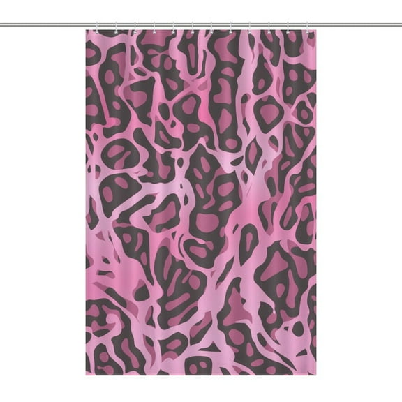 Leopard Print Pattern Shower Curtain for Bathroom with 12Hooks, Polyester Fabric Thick Shower Curtain Washable Waterproof Curtain