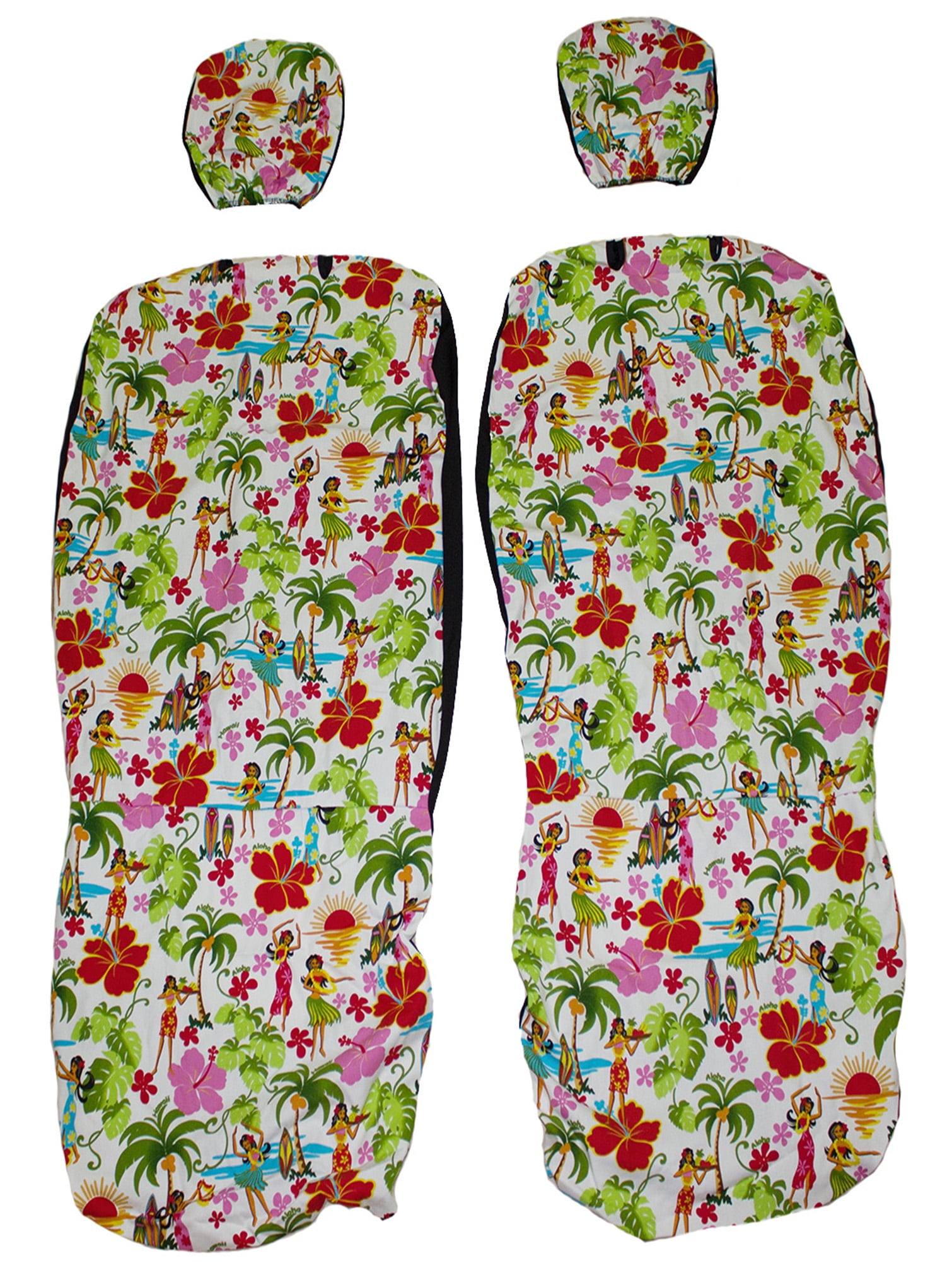 Hawaii Hula Girls Set of 2 Front Bucket Seat Covers. Hawaiian Car Seat