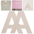 thumbnail image 1 of FONWILYO 2Pcs Unfinished Wooden Letters for Wall Decor DIY Craft Wood Letter Signs in Beige, 1 of 8