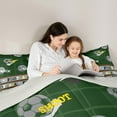 thumbnail image 4 of Feelyou Est Football Sleep Twin Bedding Sets 7-Piece for Teens, Modern Soccer Gaming Bedding Comforter Set, Green Plaid Buffalo Reversible Sheet Sets, Super Cozy Room Decor, 4 of 8
