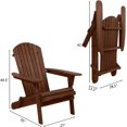 thumbnail image 3 of XgoodX Wood Adirondack Chair, Folding Wooden Lounge Seating, All Weather Outdoor Furniture Chair with Armrest for Garden Fire Pit Yard Beach, 350 LB Support - Carbonized, 3 of 7