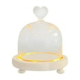 thumbnail image 4 of Vitrina de cristal transparente con forma de campana para oficina con base de madera 10x8cm Corazón, 4 of 9