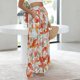 thumbnail image 5 of Cintura elástica para mujer, ajuste holgado, corbata, atuendo diario, pantalones casuales estampados, pierna ancha FLhrweasw Nuevo, 5 of 7