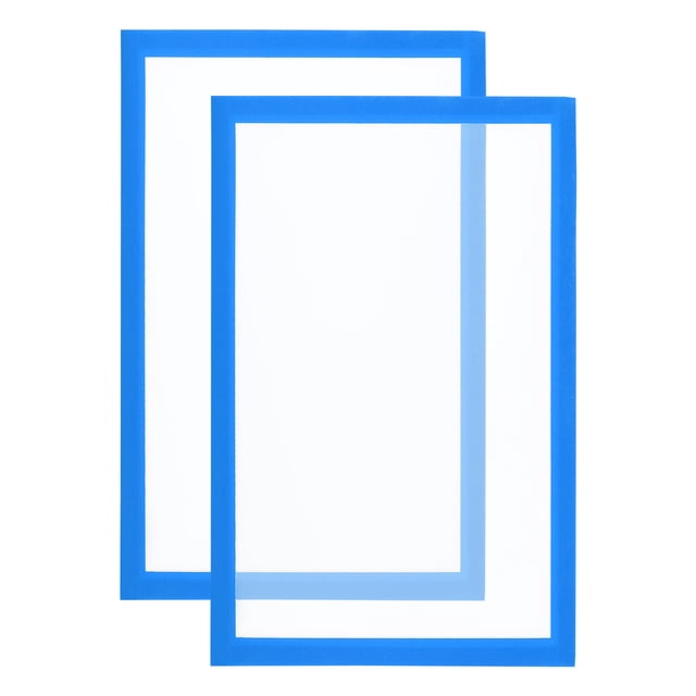 Soporte de señal magnético A4 de Uxcell, paquete de 2, marco de exhibición magnético autoadhesivo, marco de imagen de doble cara mate para ventana, pared, oficina, refrigerador, azul