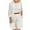 White Outfit Set Tops+Pants_f, variant on CZHJS Women's Cotton Linen 2 Piece Outfit Elegant Solid Color Soft Tracksuits Casual Loose Clothes for Ladies Long Sleeve Collared High Waisted Shorts Set Button Down Shirt Blue S