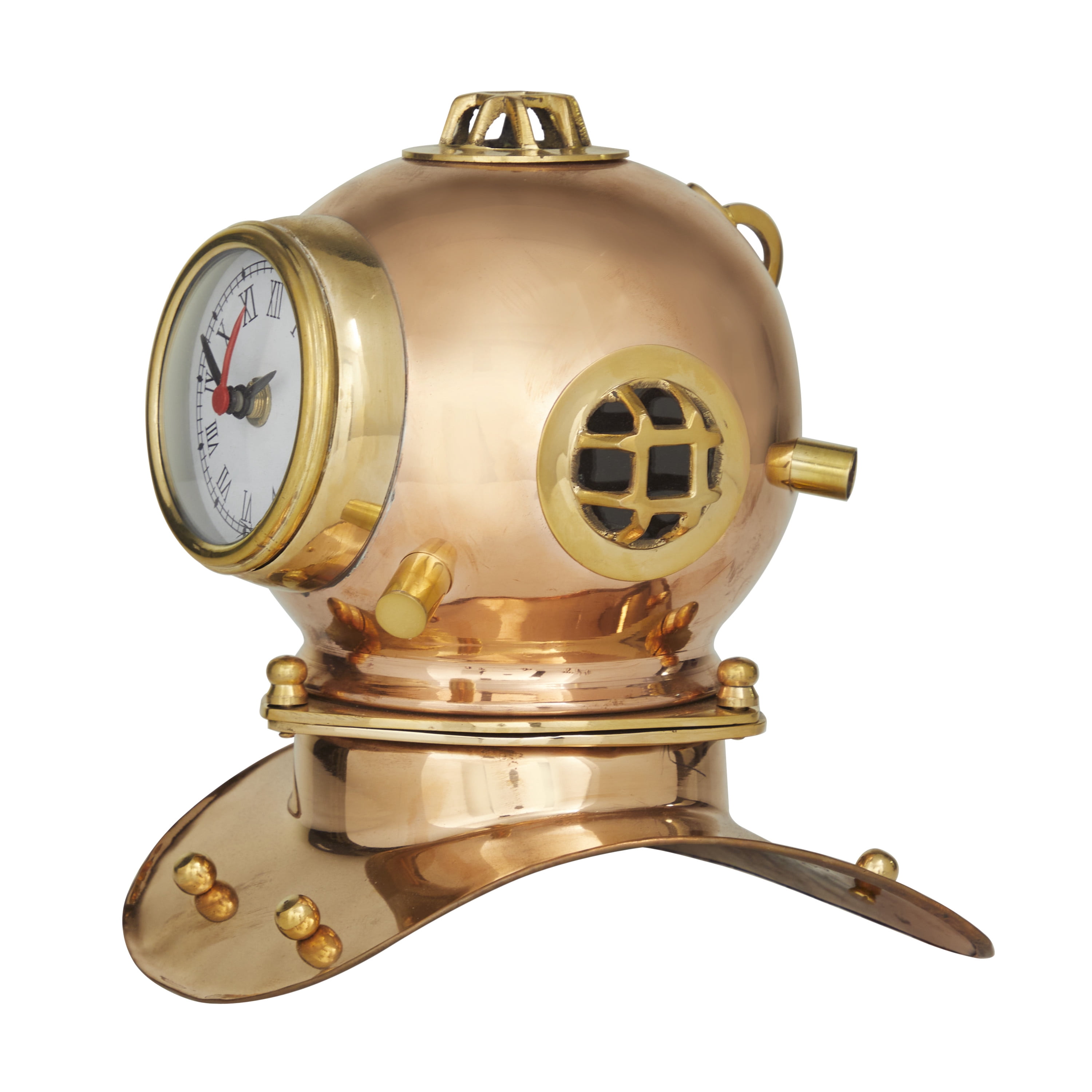 DecMode 8" Copper Brass Diver Helmet Clock