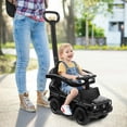 thumbnail image 3 of Kepooman Kids Toddler Trolley, Kids Electric Car, 3-In-1 Kids Ride on Mercedes Benz G350 Push Car with Canopy,Black, 3 of 11