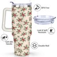 thumbnail image 3 of Yellow Holly Illustration 40 Oz Tumbler with Handle Lid and Straw Stainless Steel Double Walled Vacuum Insulated Cup Merry Christmas Gifts Tumbler for Women Men Friends Outdoor Indoor, 3 of 6
