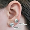 thumbnail image 4 of Round CZ Stud Earrings Hypoallergenic & Sterling Silver Cubic Zirconia - 9.50mm (7.00cttw) Rose Gold Plated, 4 of 7