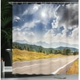 thumbnail image 4 of Ambesonne Landscape Shower Curtain, Road Hot Sunny Road, 69"Wx70"L, Amber Taupe Green, 4 of 5